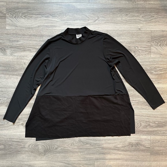 PLANET BY LAUREN G Matte Jersey Smock Tunic in Black - Picture 6 of 9